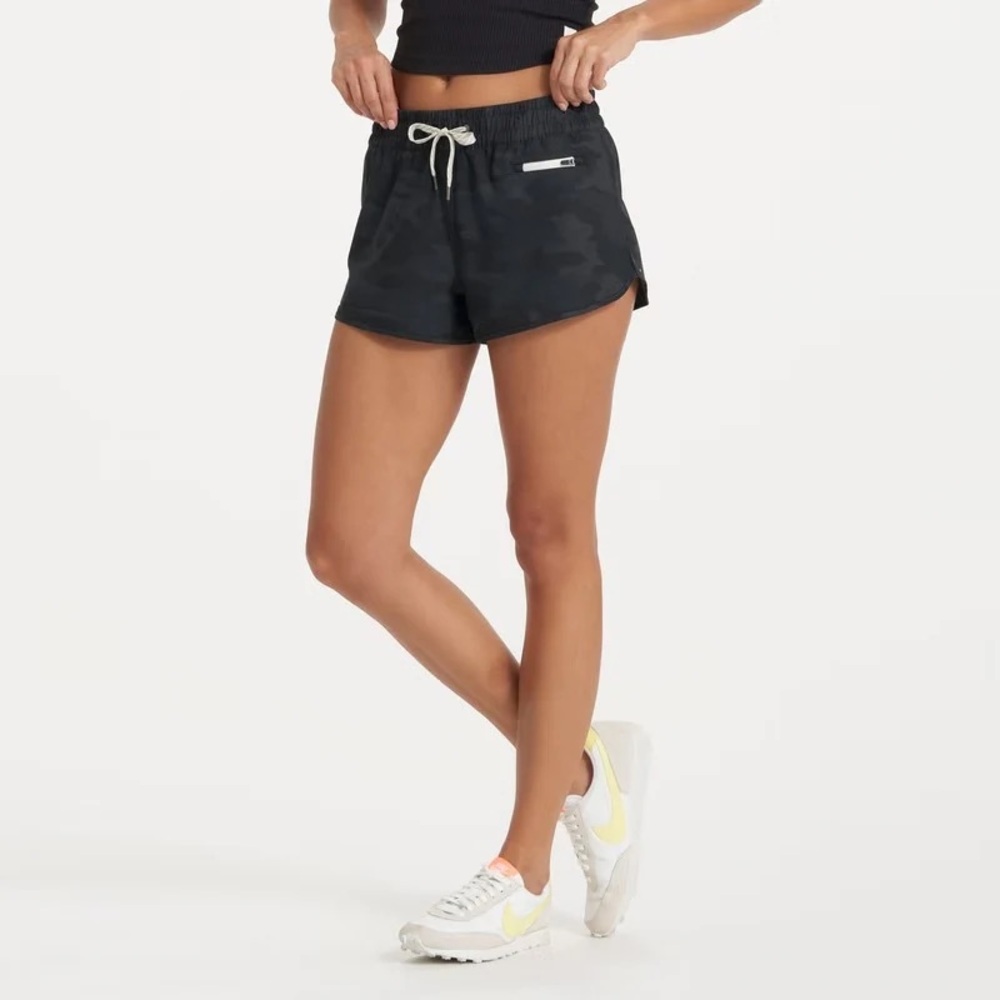 Vuori Women's Black Camo Athletic Shorts